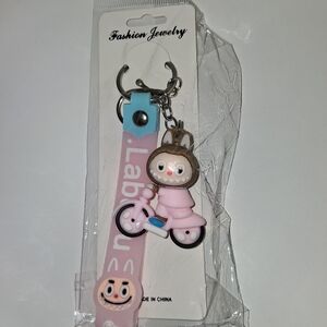 Fashion Jewelry Pink and Blue Keychain